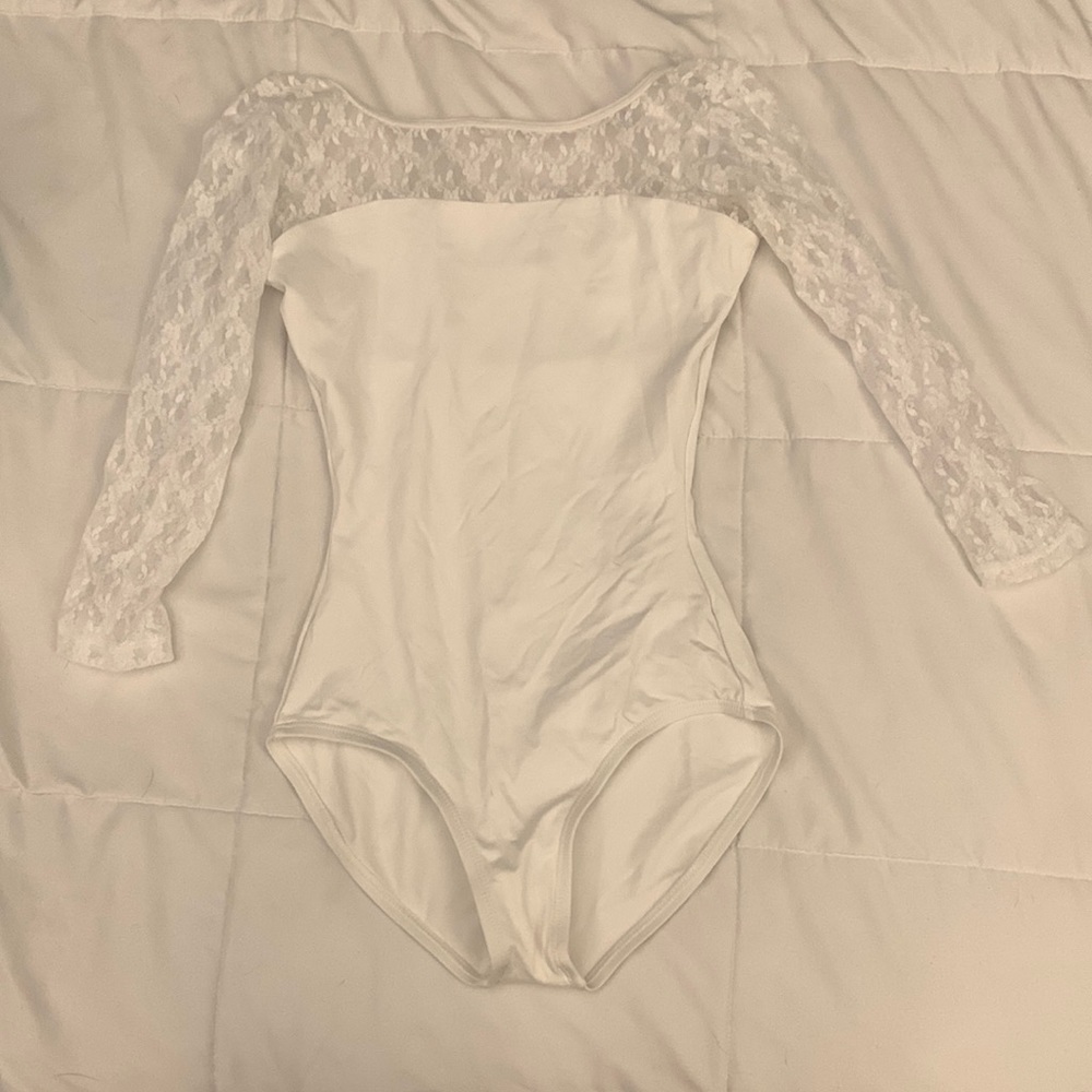 White dance leotard